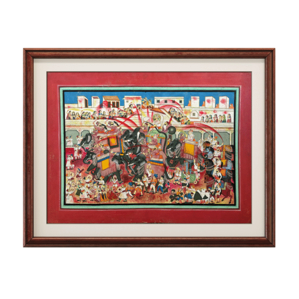 Vintage Holi Festival Painting – Mewar, Rajasthan (28x22 Inches)
