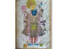 Shrinathji with Lotus Garland – Antique Nathdwara Pichwai (5 x 3 Ft )