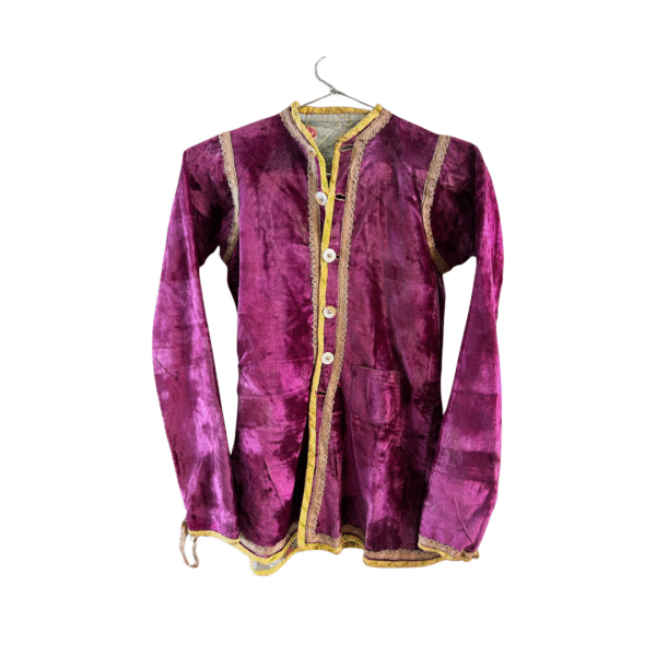 Antique Royal Velvet Coat with Real Silver Zari Work - Royal Textile