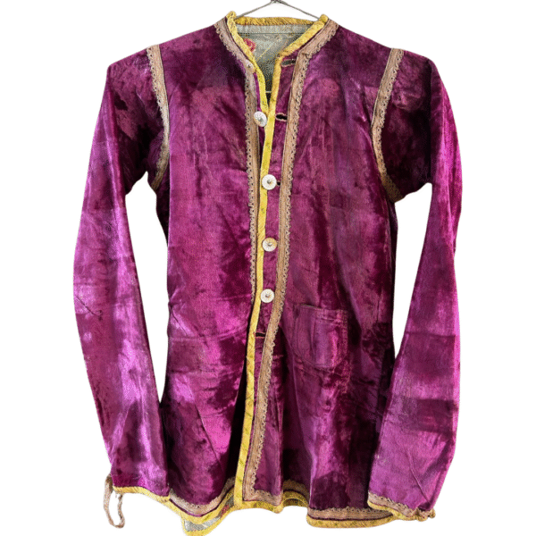 Antique Royal Velvet Coat with Real Silver Zari Work - Royal Textile - Image 2