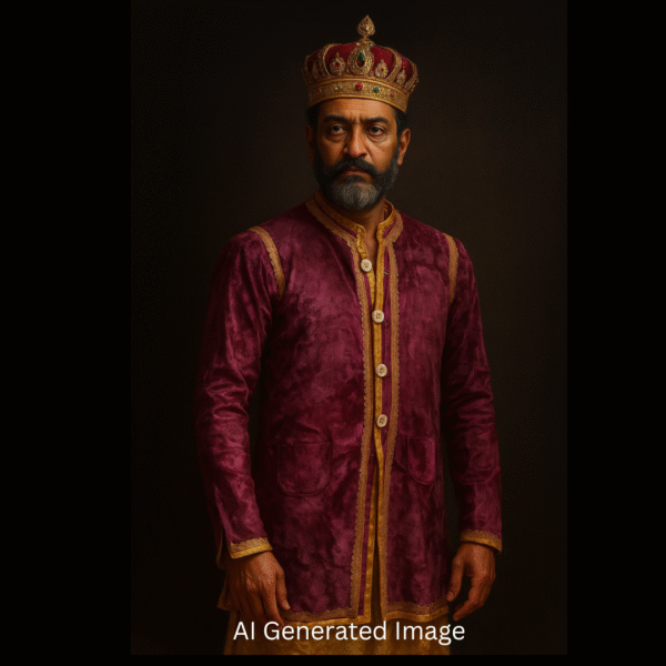 Antique Royal Velvet Coat with Real Silver Zari Work - Royal Textile - Image 5