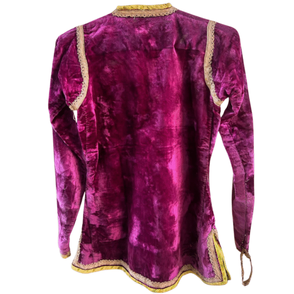 Antique Royal Velvet Coat with Real Silver Zari Work - Royal Textile - Image 3